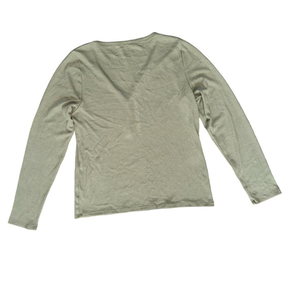 American Eagle Olive Green Long Sleeve V-Neck Shirt Women’s XXL - Picture 2 of 5